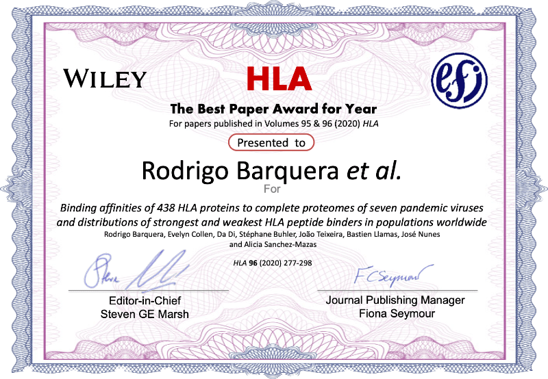 HLA: Best Paper Award of the Year